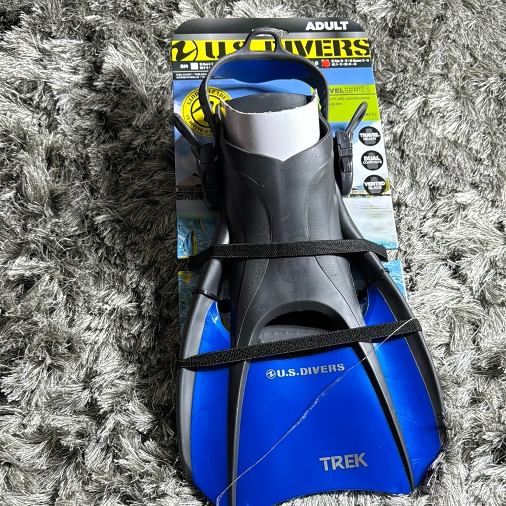 U.S. Divers Trek Snorkeling Fins - Blue and Gray